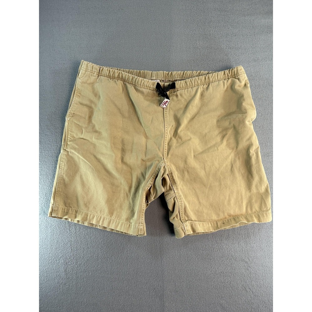 Vintage Gramicci Shorts Mens 2XL Beige Chino Elastic Waist 8 Inseam Canvas Hike